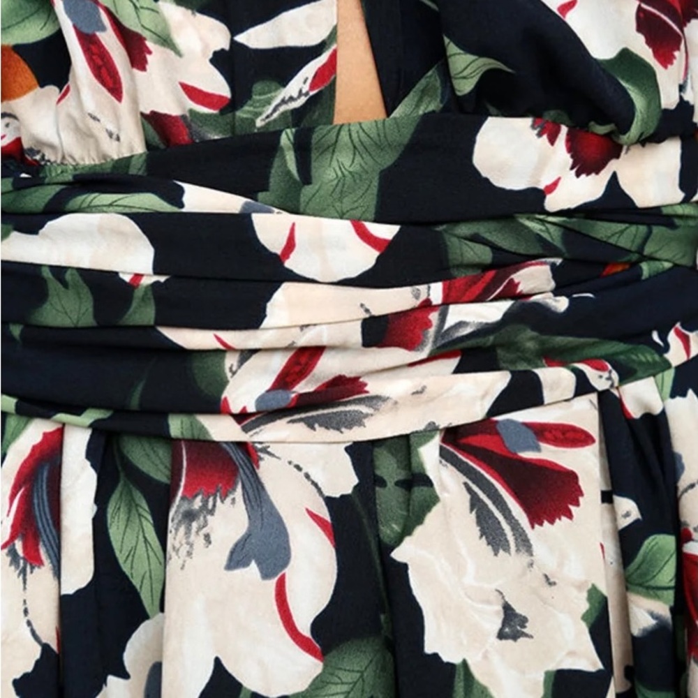 Lulus Elated Energy Midnight Blue Tropical Print Convertible Romper - Picture 9 of 9